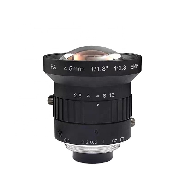Hot Sale 4.5mm C Mount Low Distortion Distortion Fixed Focus Lens for 1/1.8 Inch Cmos Camera