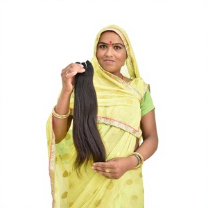 Extensiones de Cabello Humano Indio Remy de Alta Calidad, Cabello Virgen con Doble Trama a Máquina, Cabello Liso con Cutícula Alineada, Sin Enredos - Product Image 1