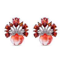Anting-anting Zirkon Desain Cantik Trendy Bunga Perhiasan Pengantin Pernikahan Lapisan Emas untuk Ulang Tahun Hadiah Antialergi untuknya