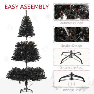 Sapin de Noël artificiel pré-éclairé DB de 1,80 m, aiguilles de pin, métal, moderne, décoration intérieure de Noël, éclairage LED à brancher, blanc chaud - Product Image 4