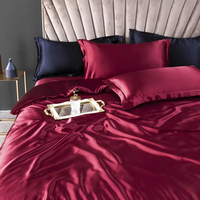 Parure de lit en soie pure 100% - Ensemble de couette haut de gamme - Housse de couette - Drap - Taies d'oreiller - 4 pièces - Luxe naturel