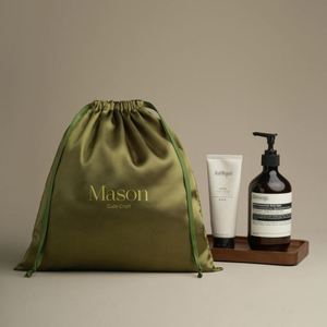 Personalized Sage Green Luxury Satin <b>Drawstring</b> <b>Pouch</b>, Custom Printed Silk Bag for Cosmetics, Jewelry, Gift Packaging - Product Image 5