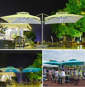 Parasol de jardin de grande taille de haute qualité Parasol de terrasse extérieur à énergie solaire Parasol de plage personnalisable avec logo Oxford droit - Product Image 4