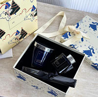 Bougie d'aromathérapie luxueuse, senteur Poire Britannique et Carillon Bleu, fait main, pour la maison, parfum longue durée, idéal pour anniversaire Jo M