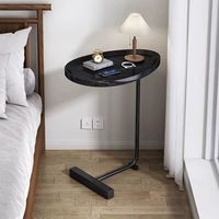Mesa Consola Esquinera Mini Roja Contemporánea y Sencilla para Dormitorio, Sala de Estar, Villa u Hotel, Fabricada en MDF