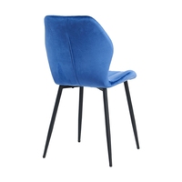Chaises de salle à manger en tissu velours bleu, vente en gros, usine personnalisée, café, métal, Restaurant, meubles de salle à manger modernes