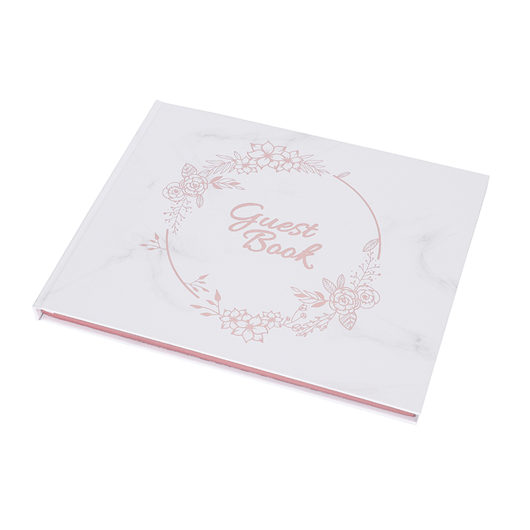 Hardcover Custom Design Gold Foil Stamping Wedding Guest Book