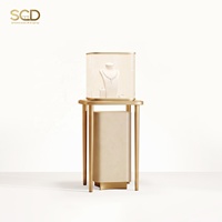 Présentoir à bijoux individuel de luxe certifié CE, design moderne, avec dôme en verre incurvé et éclairage LED, pour bagues et colliers, idéal pour boutique et kiosque