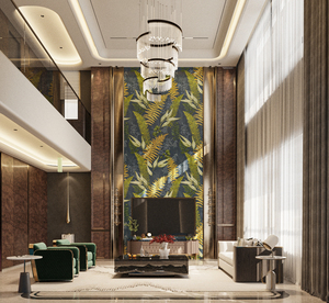 Lastra in Pietra Sinterizzata Premium Verde <span class=keywords><strong>Monet</strong></span> Micro-Intagliata 800*2600mm, Resistente al Calore, per Protezione Pareti, Villa, Camera da Letto, Esterni, Ingresso - Product Image 3