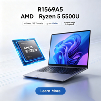 Studentenlaptop 360-graden draaibare touchscreen 15,6-inch Full HD scherm Engels toetsenbord Windows 11 Home AMD Ryzen 5