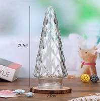 Décoration de Noël en verre de luxe avec lumières LED pour intérieur, options de couleurs personnalisées