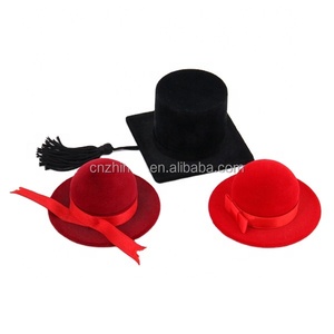 Unique Women Hat Shape Jewelry Box Wholesale Velvet Ring Packaging Red Flocking <strong>Earrings</strong> <strong>Case</strong> - Product Image 5