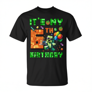 C'est mon 6e anniversaire, t-shirt de joueur de jeux vidéo avec numéros de pixels - Product Image 2
