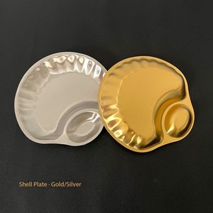 Assiette Coréenne en Acier Inoxydable <span class=keywords><strong>à</strong></span> Compartiments avec Récipient <span class=keywords><strong>à</strong></span> Sauce, Forme Coquillage Or et Argent pour Raviolis, Frites, Fruits <span class=keywords><strong>de</strong></span> <span class=keywords><strong>Mer</strong></span> et Apéritifs - Product Image 2