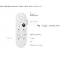 Télécommande vocale d'origine pour Google Chromecast TV 4K 2020 Snow G9N9N Télécommande BLE