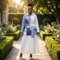 Robe d'été tendance 2026 à blocs de couleur et col en V, tenue de bureau élégante et professionnelle, vêtement quotidien modeste pour femmes africaines