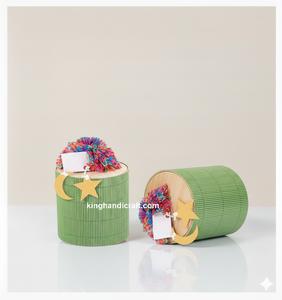 Modern Style Natural Fiber Circular Bamboo Basket Gift Packaging Multi-use <b>Storage</b> <b>Container</b> Eco-Friendly Flexible Design for - Product Image 4