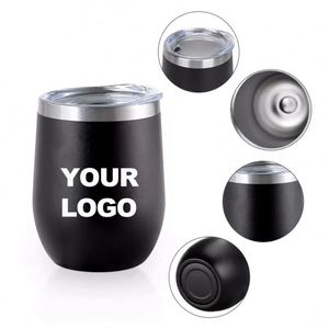 Vasos de Vino con Aislamiento al Vacío de Acero Inoxidable de Doble Pared con Forma de Huevo de 12 oz y Logotipo Personalizado - Product Image 3