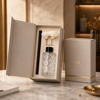 Flacon de parfum transparent en verre pour diffuseur à bâtonnets, style vintage, flacons décoratifs côtelés vides pour produits aromatiques
