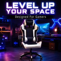 Fauteuil de bureau gaming AOR Lift Chair en tissu PU avec roulettes, panneau composite multicouche et coussin en éponge, noir et blanc, directement de l'usine