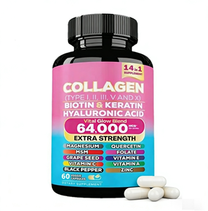 Capsules de suppléments de beauté personnalisées avec logo, collagène <span class=keywords><strong>marin</strong></span> naturel, peptides, vitamines, biotine, acide hyaluronique pour adultes - Product Image 2