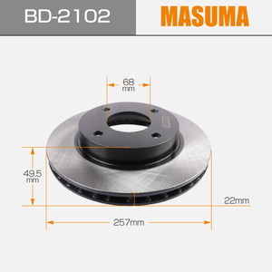 BD-2102 MASUMA 2ชิ้นอะไหล่ด้านหน้าเบรกโรเตอร์40206-93J00 40206-93J01 40206-95F0A 40206-95F0B - Product Image 2