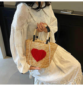 Verano moda estilo al aire libre bordado playa Mujer bolso diferentes tamaños mujeres hombro paja tejido bolsos - Product Image 3