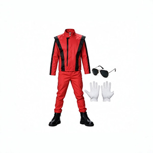 Costume de cosplay Michael Jackson pour garçons, tenue de scène rouge, ensemble de danse Thriller pour enfants, Halloween - Product Image 5