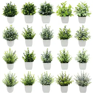 Mydays Wholesale OEM/ODM Artificial Mini Potted Plants Fake Sprayed Eucalyptus Plant In Pots House Plants For Home Office