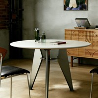 Table à manger moderne minimaliste industrielle en pierre frittée 6 places, design durable et écologique, mobilier de salle à manger en bois massif