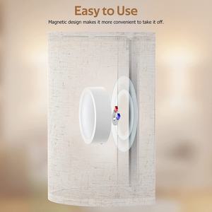 Lámpara de Pared Inalámbrica Magnética con Colores RGB Regulables, Pantalla de Tela de Lino y Control Remoto, Funciona con Batería - Product Image 2