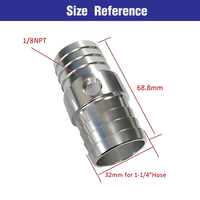 Adaptateur de tuyau de radiateur en aluminium 1-1/4 po avec port latéral NPT 1/8 po usiné CNC pour condenseur, vapeur, liquide de refroidissement LS, échangeur de chaleur