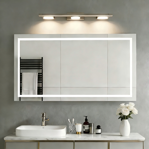 <span class=keywords><strong>Espejo</strong></span> de Pared Decorativo <span class=keywords><strong>Rectangular</strong></span> con Botón Táctil Inteligente, Sin Bordes y con Bordes Suaves - Product Image 2