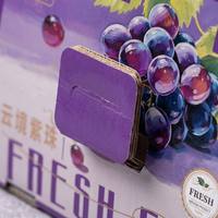 Boîte cadeau pliable en carton ondulé recyclable imprimée sur mesure avec poignée pour l'emballage de fruits frais (raisins, bananes, baies)