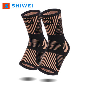 Shiwei Knitted Elastic Copper <b>Ankle</b> Brace <b>Support</b> For Football Adults Unisex Protection Warm Running - Product Image 1