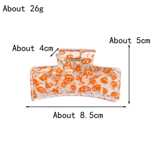 Pinza de Pelo Cuadrada con Estampado de Halloween de 8.5cm, Pinza de Plástico Rectangular para Cola de Caballo, Pinza de Pelo de Alta Calidad con Diseño de Araña y <span class=keywords><strong>Calabaza</strong></span> - Product Image 6