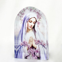 Presse-papiers en forme d'arche de saint imprimé coloré en cristal, cadeau religieux tendance de la mode en gros, cadeau de baptême MH-TF0329