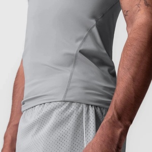 OEM Supplier Casual Knitted Breathable <b>Singlet</b> Fitness Polyester Workout Slim Fit Tank Top <b>for</b> <b>Men</b> - Product Image 4