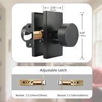 Ensemble de poignées de porte rectangulaires de style moderne en gros, ensemble de serrures de porte intérieures de luxe pour chambre à coucher, poignée de porte facile à installer avec fonction de confidentialité
