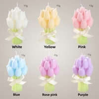 Lilin Mini Buket Tulip Lintas Negara DIY Buatan Tangan Hadiah Pernikahan Mewah Hari Valentine Lilin Campuran Kedelai