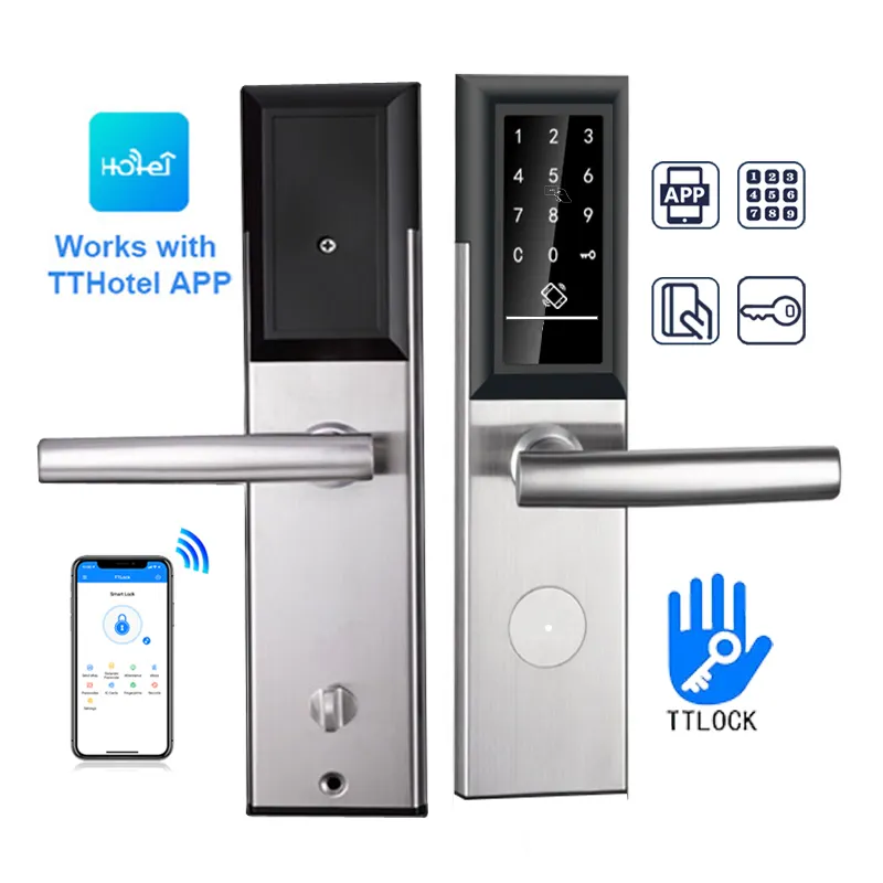 High security rfid card hotel door lock Airbnb, Electronic digital key card smart hotel lock system with TThotel TTLock