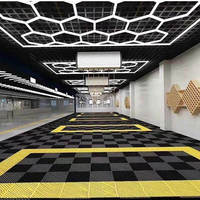 Carrelage de sol hexagonal, carrelage de garage, revêtement de sol, système de verrouillage Unilin, SPC noir et blanc, auto-adhésif, clic, vinyle, tapis à emboîtement