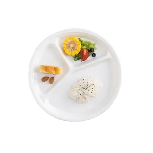 factory supply melamine divided kids portion plate diet health portion plate