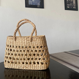 Handmade Water Hyacinth <b>Boho</b> <b>Bag</b> Woven Beach Tote Natural Straw Handbag for Women Sustainable Summer Fashion Shoulder <b>Bag</b> - Product Image 1