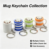 Vente flash : Porte-clés en PLA pour impression 3D, petit modèle de tasse à café ou à thé au lait, clicker pour le bout des doigts, ornement à suspendre au sac à dos
