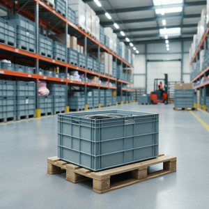 Etap KT 8638 Solid Style Industrial Stackable Recyclable Heavy Duty Plastic Logistics <b>Crate</b> - Product Image 3