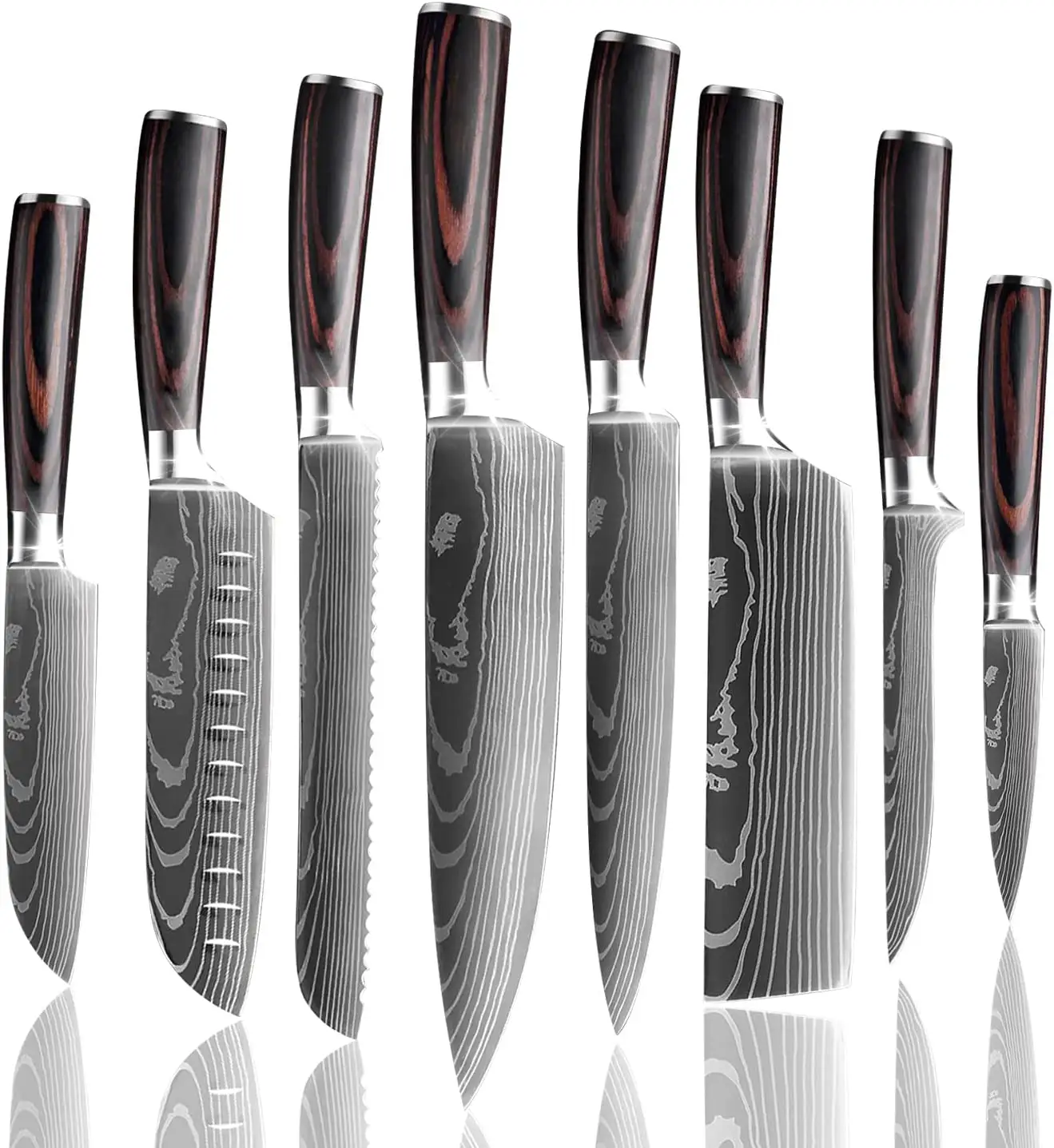 Hot Sell 8 PCS Knifes Set Professional Kitchen Chef Knife Set High-Carbon Stainless Steel Chef Knife Set