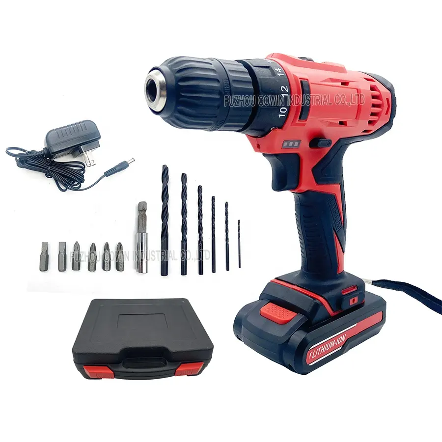 Factory direct supply 21V 1500mAh Rechargeable dual Speed Cordless Drill Wireless Rechargeable Hand Electric Drill