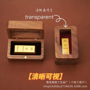 Caja de Almacenamiento para Mini Barras de Oro, de Madera de Nogal, Hecha a Mano, Rectangular, para Regalo o Artesanía - Product Image 3