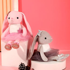 Boneka Kelinci Miffie Lucu Murah, Mainan Plush Telinga Panjang Bergaris, Bantal Boneka Kelinci untuk Anak, Hadiah Ulang Tahun yang Menenangkan, 100% Poliester 21cm/39cm PP - Product Image 5